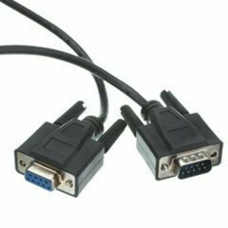 SWE-TECH 3C Serial Extension Cable, Black, DB9 Male to DB9 Female, RS232, UL rated, 9 Conductor, 1:1, 6 foot FWT10D1-03206BK